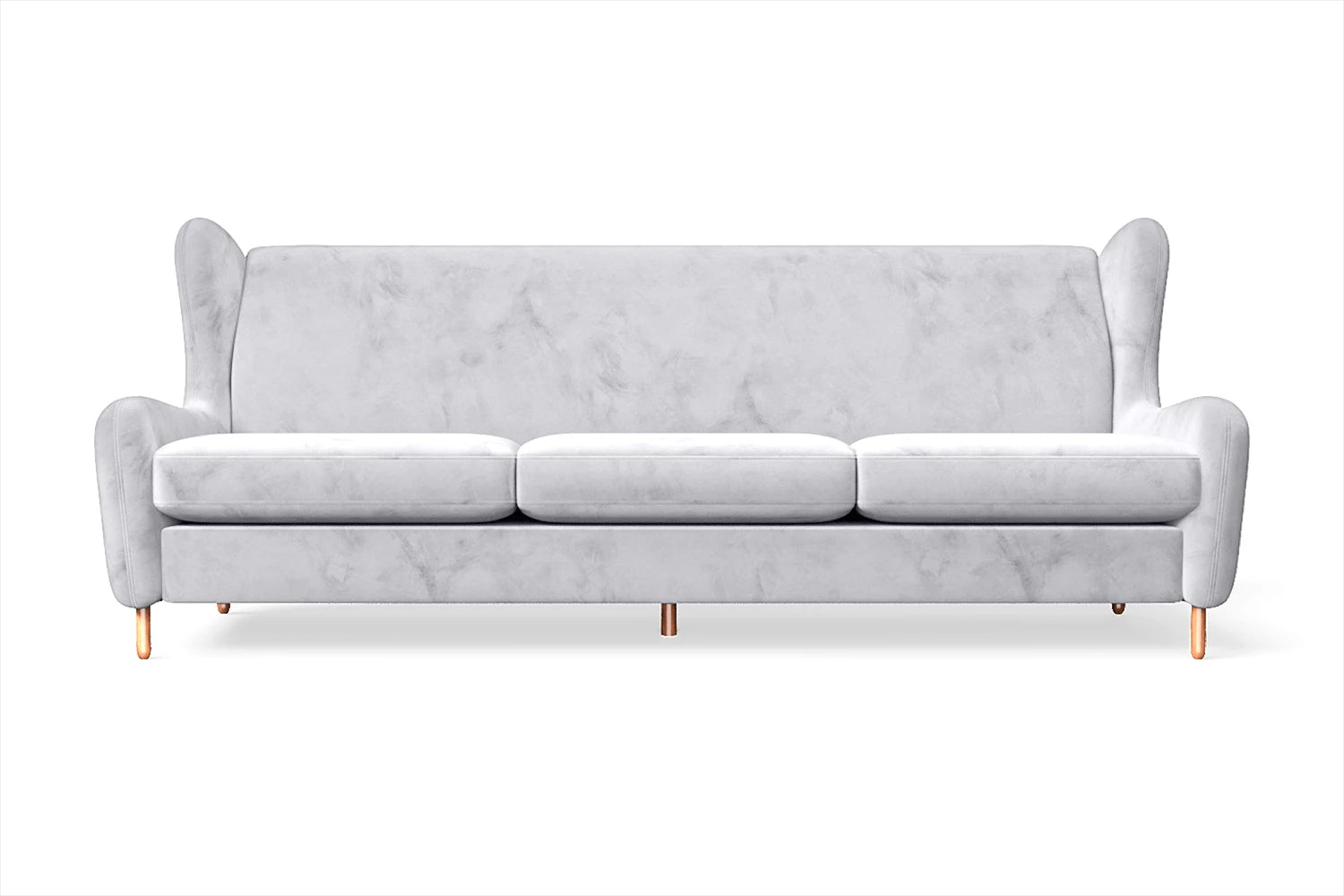 Sassari 4 Seater Sofa Silver Velvet