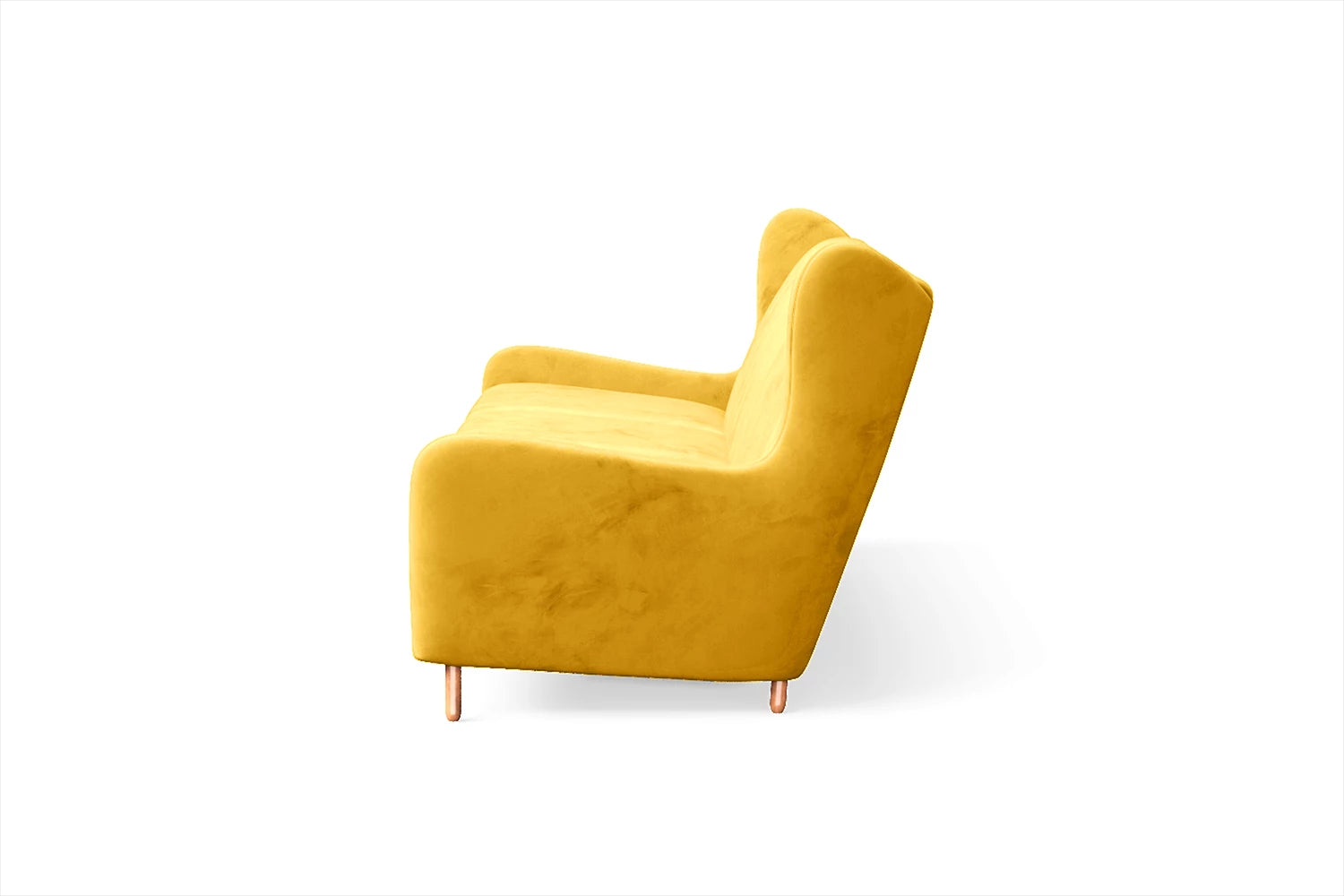 Sassari 4 Seater Sofa Yellow Velvet