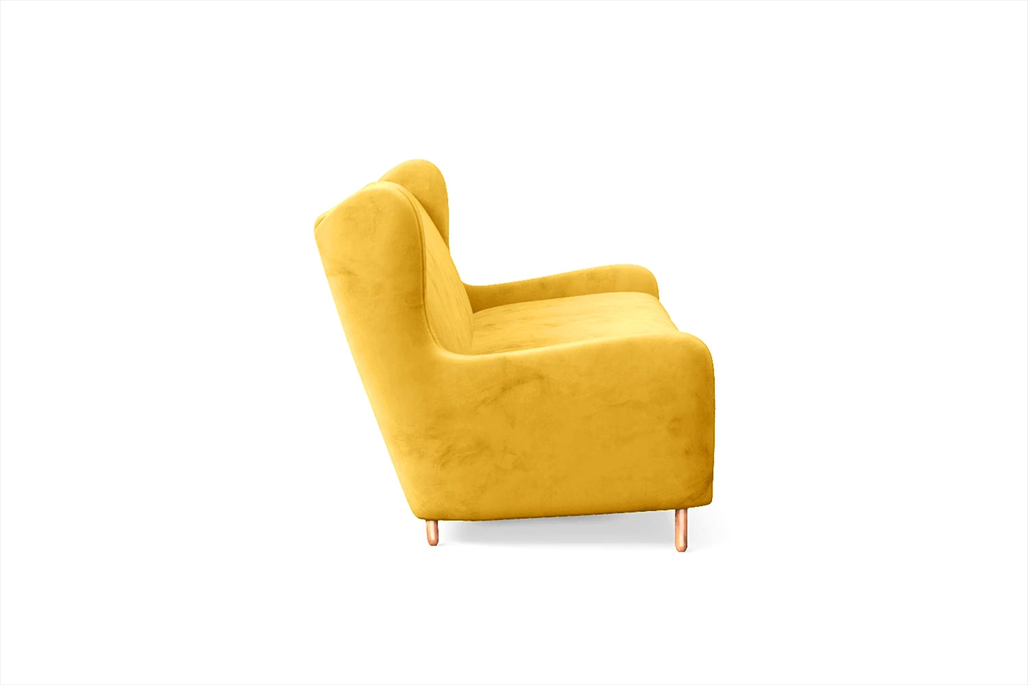 Sassari 4 Seater Sofa Yellow Velvet