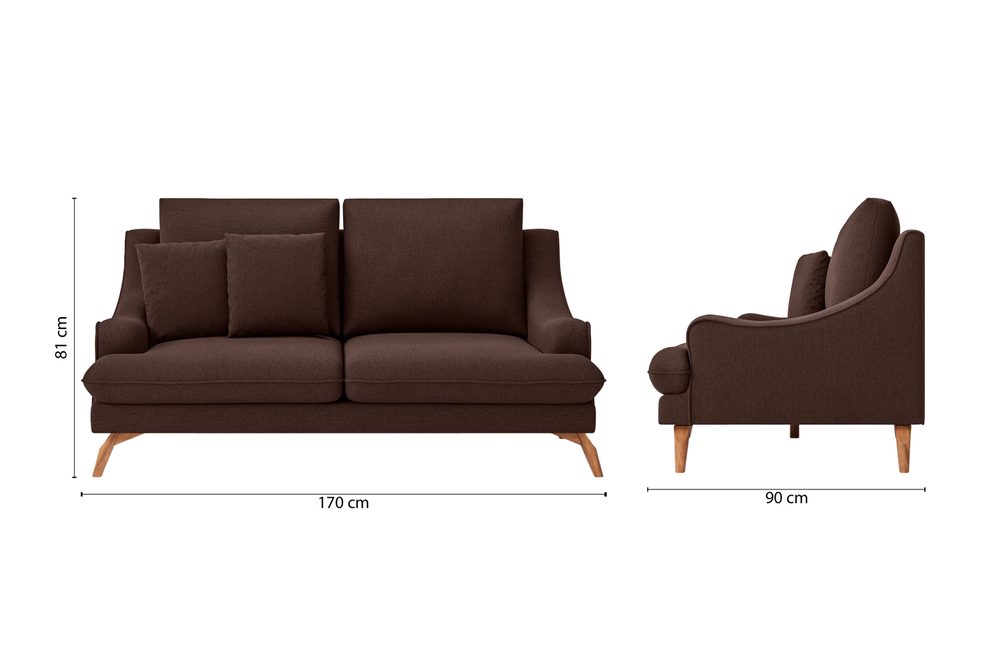 Savona 2 Seater Sofa Coffee Brown Linen Fabric