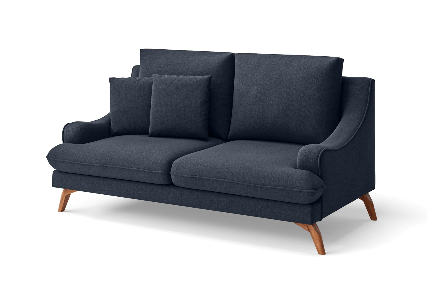 Savona 2 Seater Sofa Dark Blue Linen Fabric