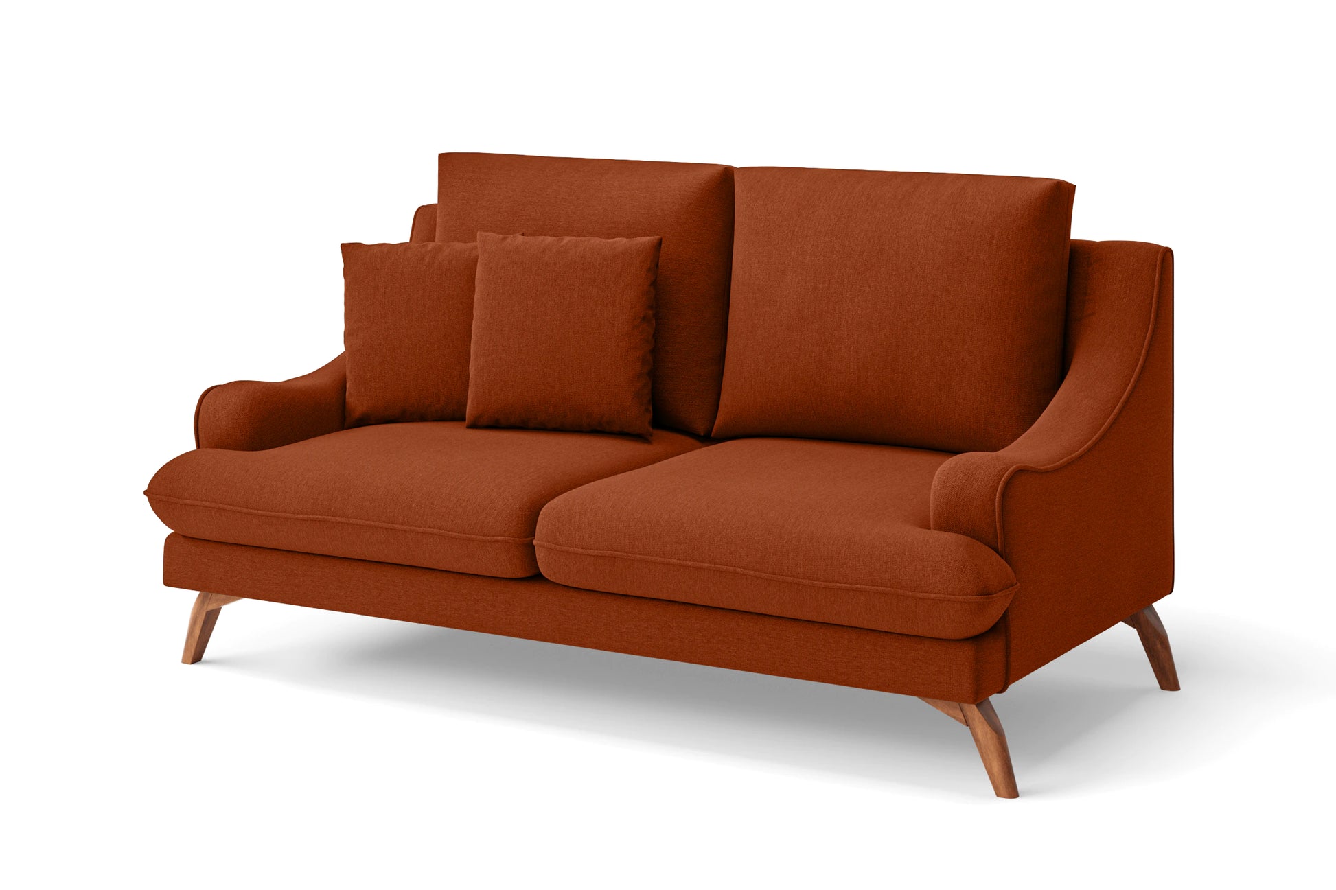 Savona 2 Seater Sofa Orange Linen Fabric