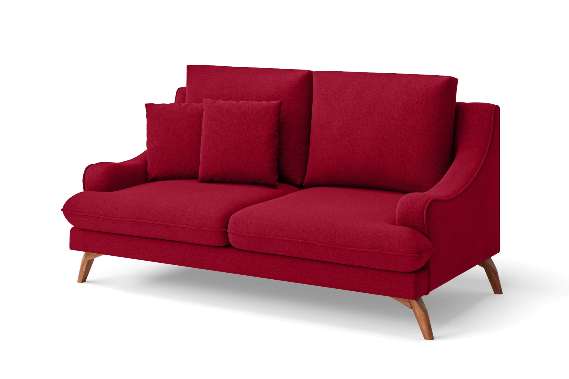 Savona 2 Seater Sofa Red Linen Fabric