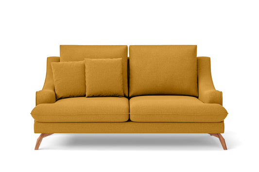 Savona 2 Seater Sofa Yellow Linen Fabric