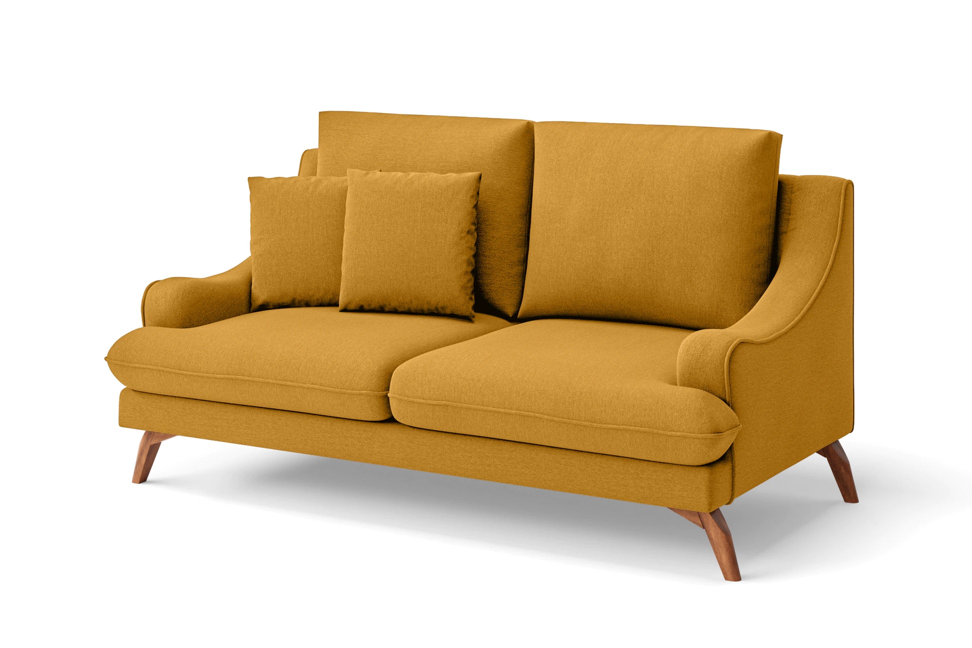 Savona 2 Seater Sofa Yellow Linen Fabric