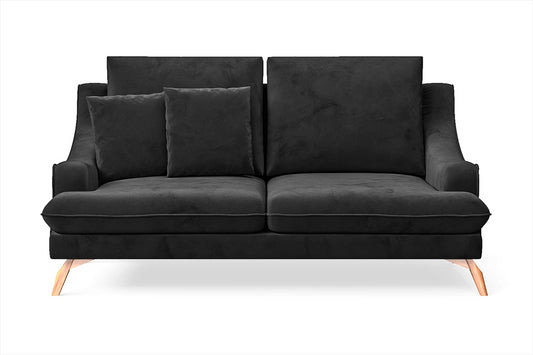 Savona 2 Seater Sofa Black Velvet