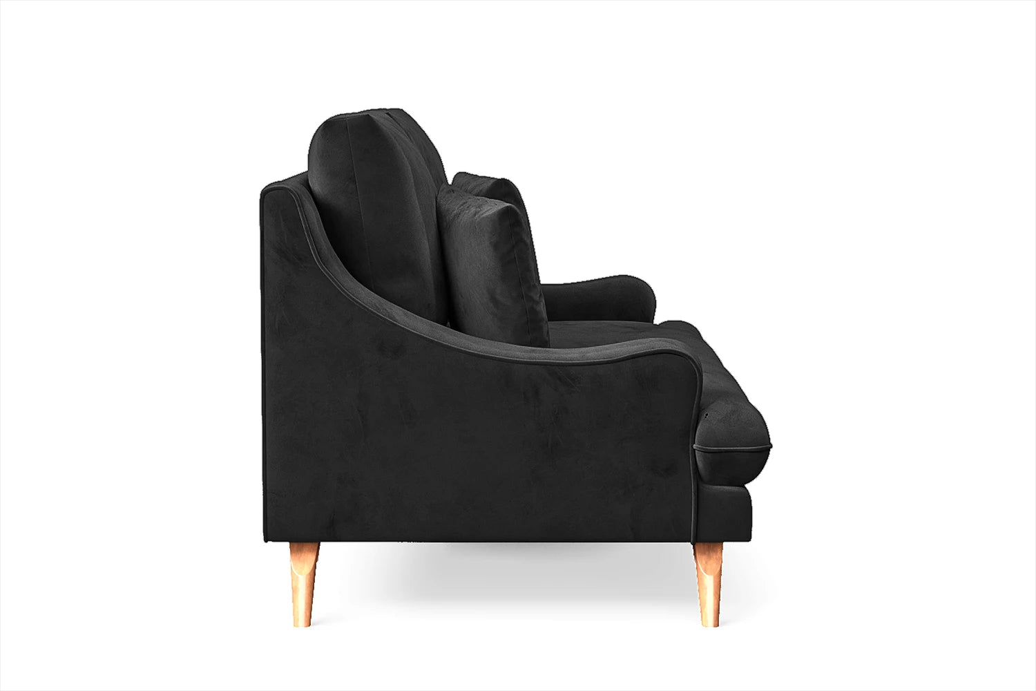 Savona 2 Seater Sofa Black Velvet