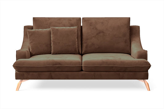 Savona 2 Seater Sofa Coffee Brown Velvet