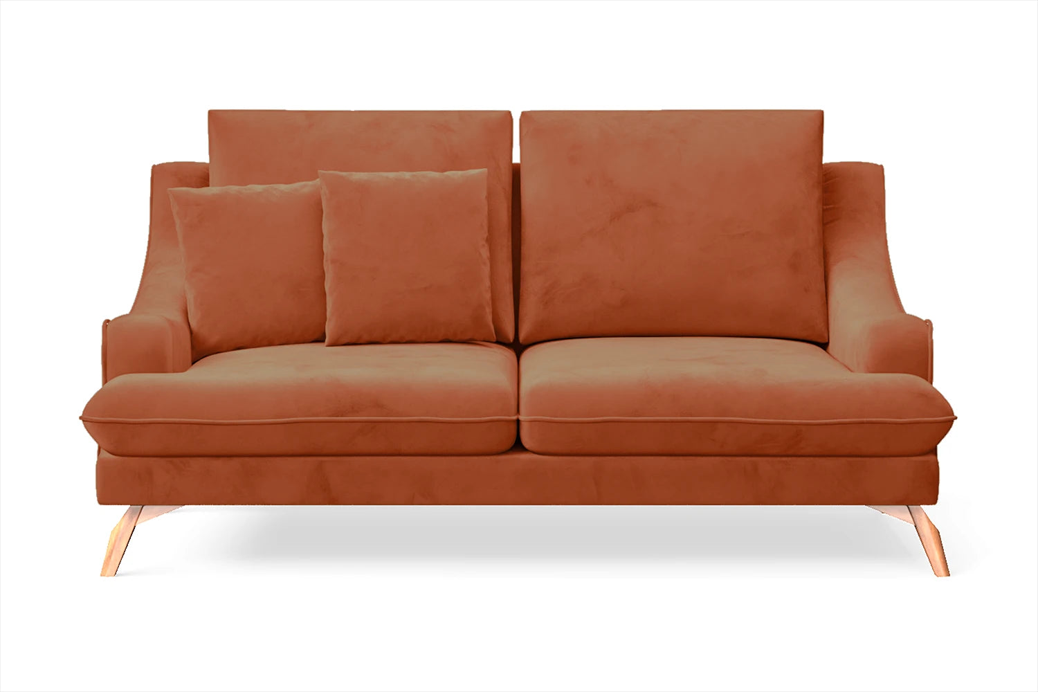 Savona 2 Seater Sofa Orange Velvet