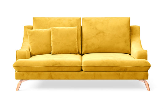 Savona 2 Seater Sofa Yellow Velvet