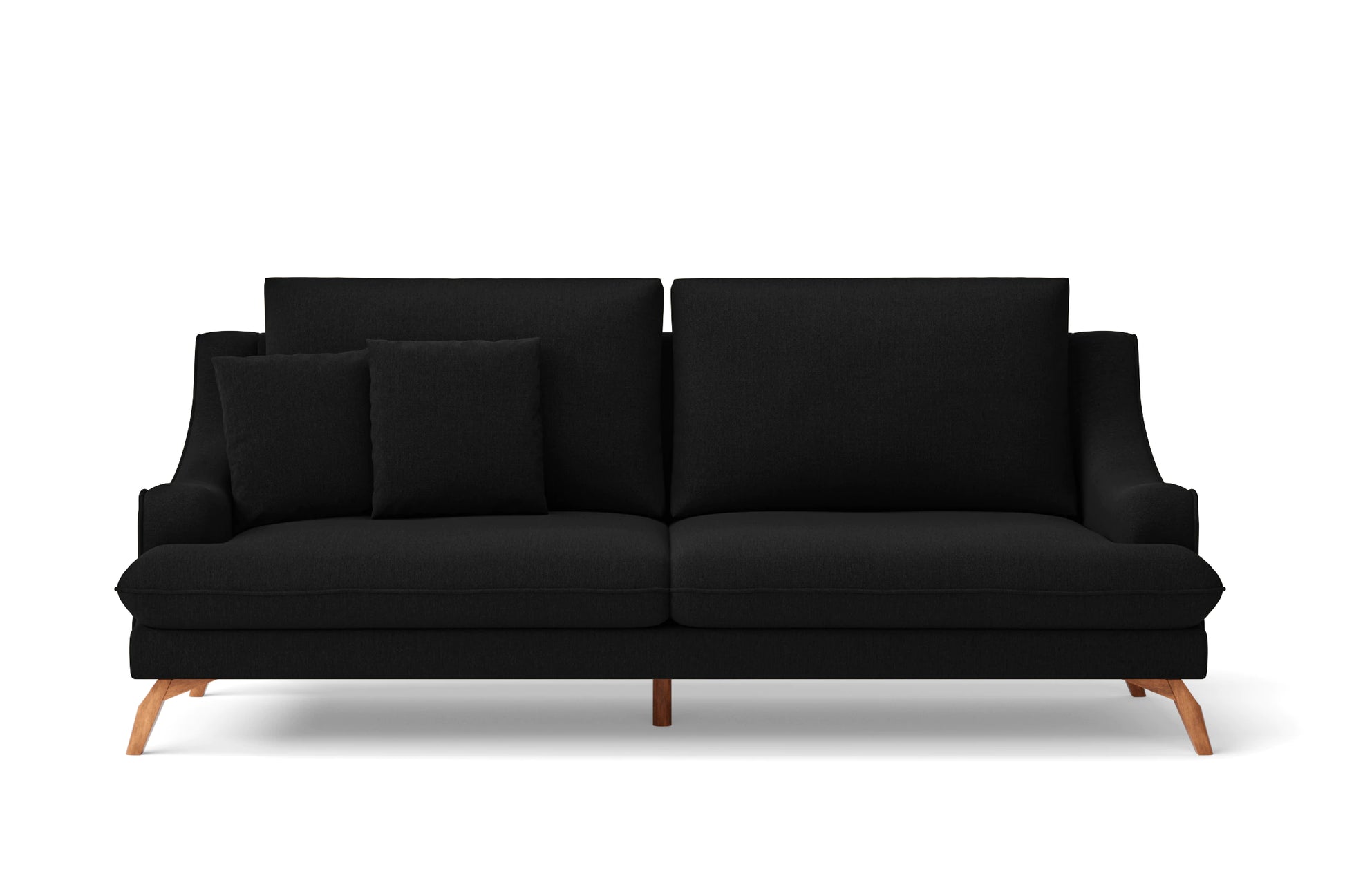 Savona 3 Seater Sofa Black Linen Fabric