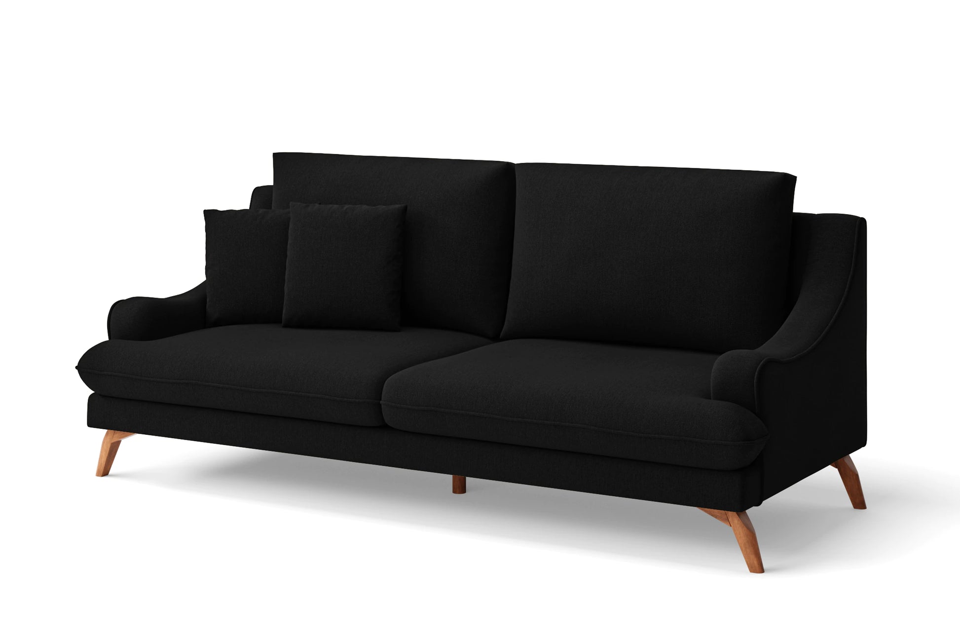 Savona 3 Seater Sofa Black Linen Fabric