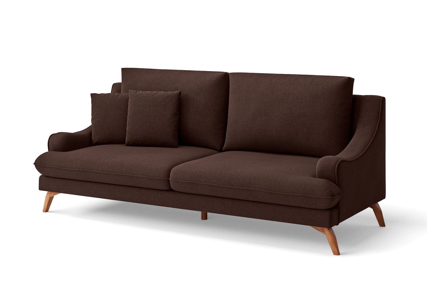 Savona 3 Seater Sofa Coffee Brown Linen Fabric