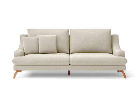 Savona 3 Seater Sofa Cream Linen Fabric