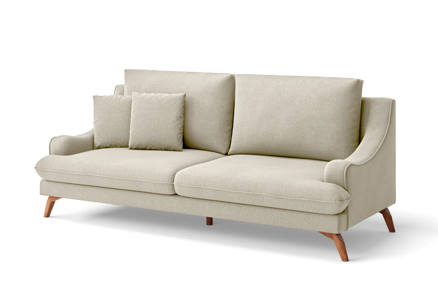 Savona 3 Seater Sofa Cream Linen Fabric