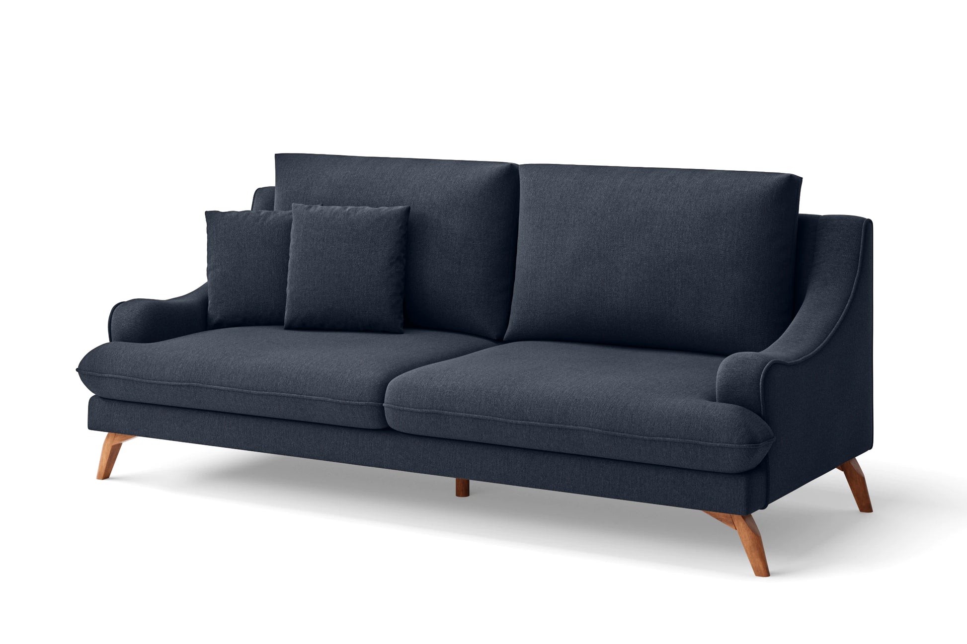 Savona 3 Seater Sofa Dark Blue Linen Fabric