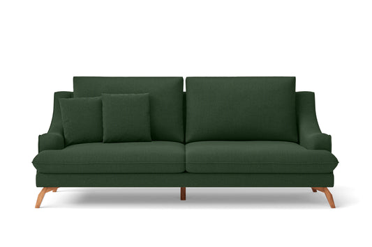 Savona 3 Seater Sofa Forest Green Linen Fabric