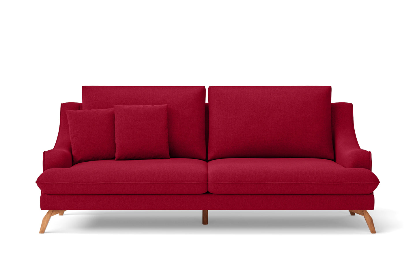 Savona 3 Seater Sofa Red Linen Fabric