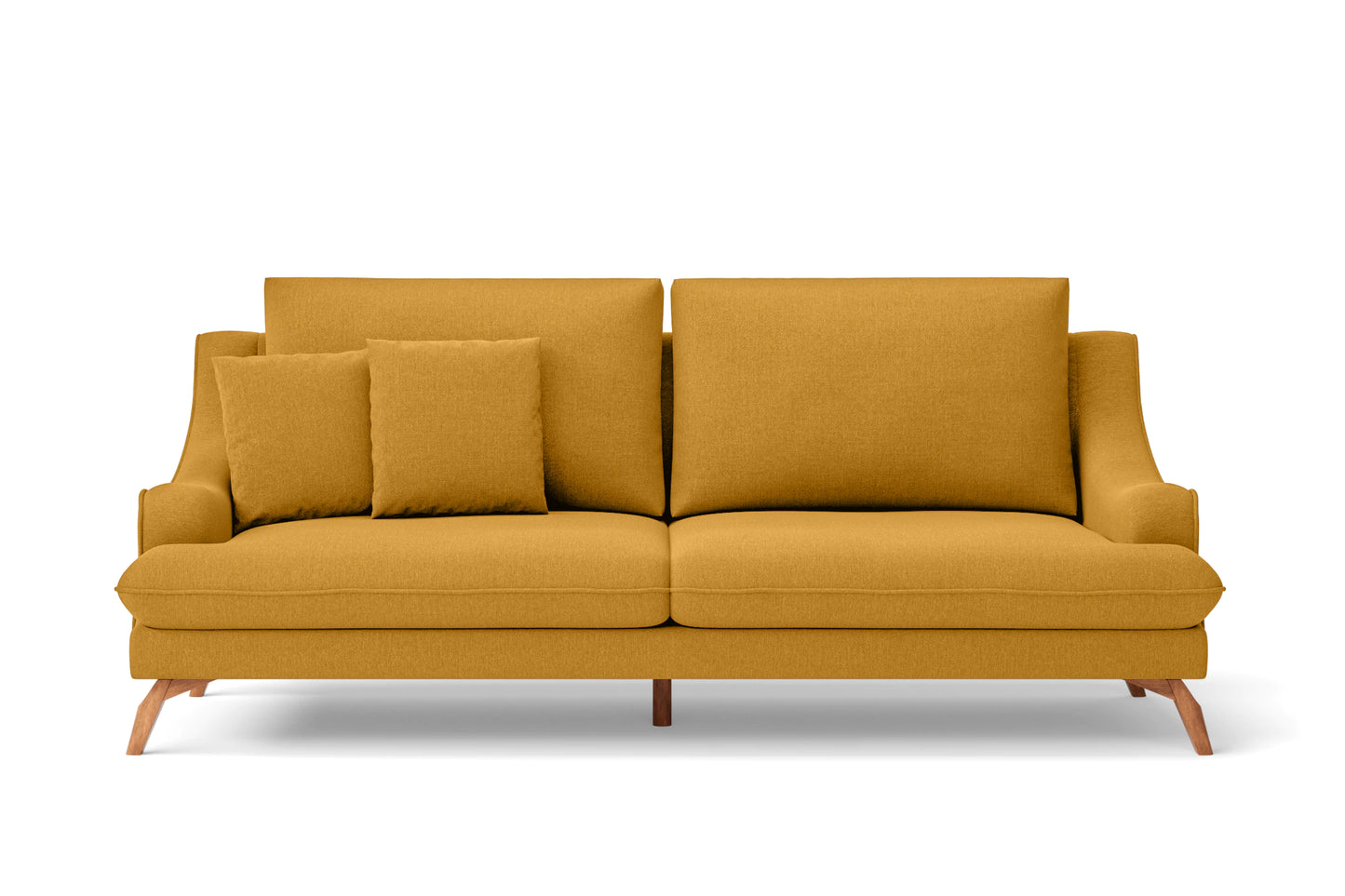 Savona 3 Seater Sofa Yellow Linen Fabric