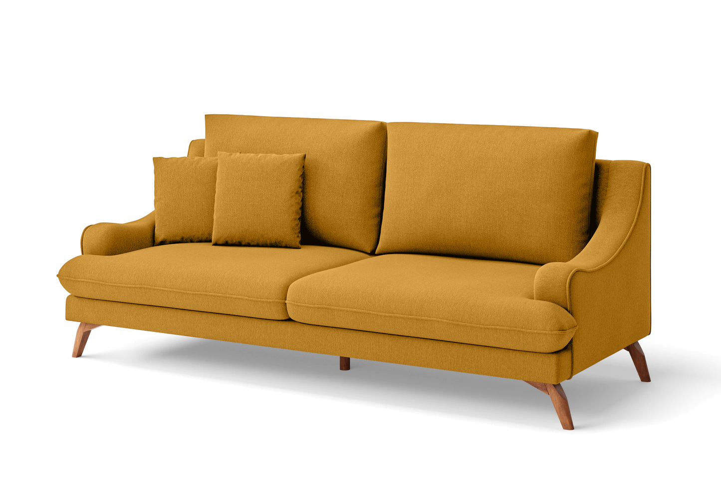 Savona 3 Seater Sofa Yellow Linen Fabric