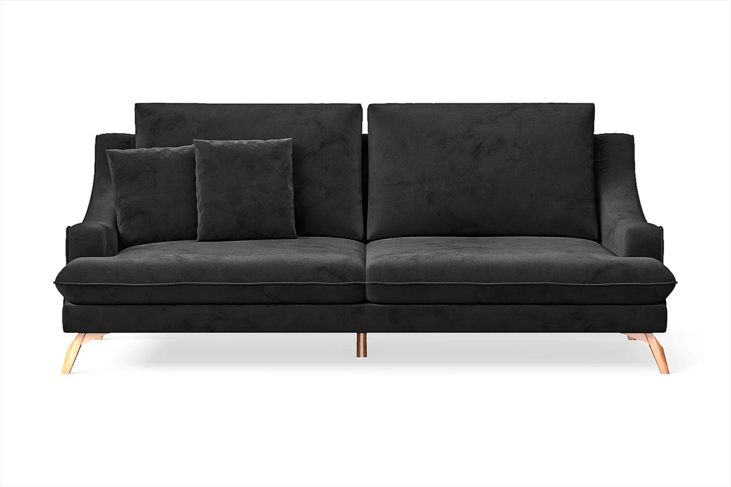 Savona 3 Seater Sofa Black Velvet