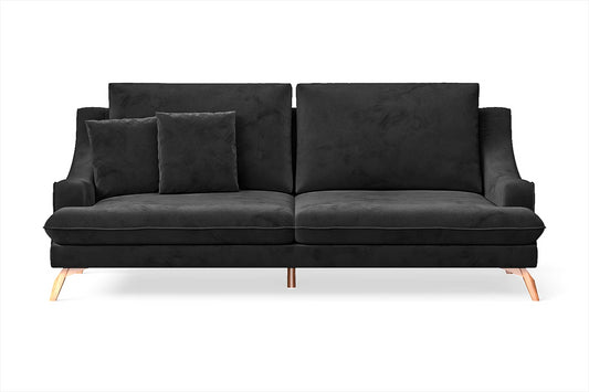 Savona 3 Seater Sofa Black Velvet