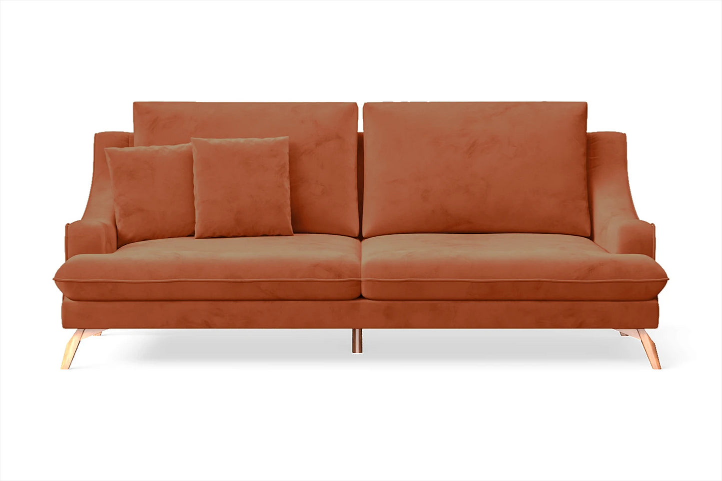 Savona 3 Seater Sofa Orange Velvet