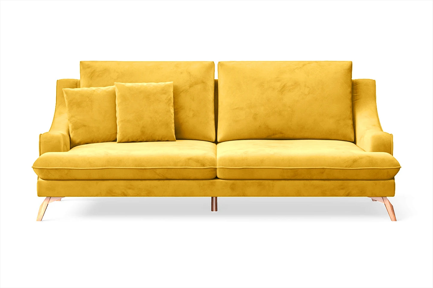 Savona 3 Seater Sofa Yellow Velvet