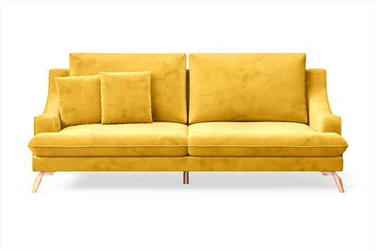 Savona 3 Seater Sofa Yellow Velvet