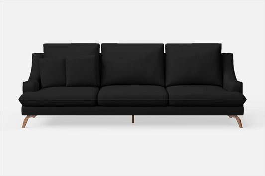 Savona 4 Seater Sofa Black Leather