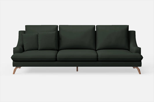 Savona 4 Seater Sofa Green Leather