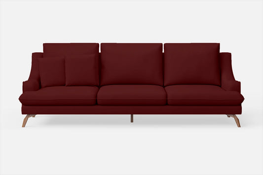 Savona 4 Seater Sofa Red Leather