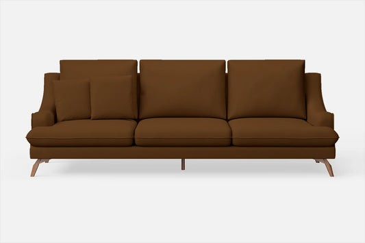 Savona 4 Seater Sofa Walnut Brown Leather