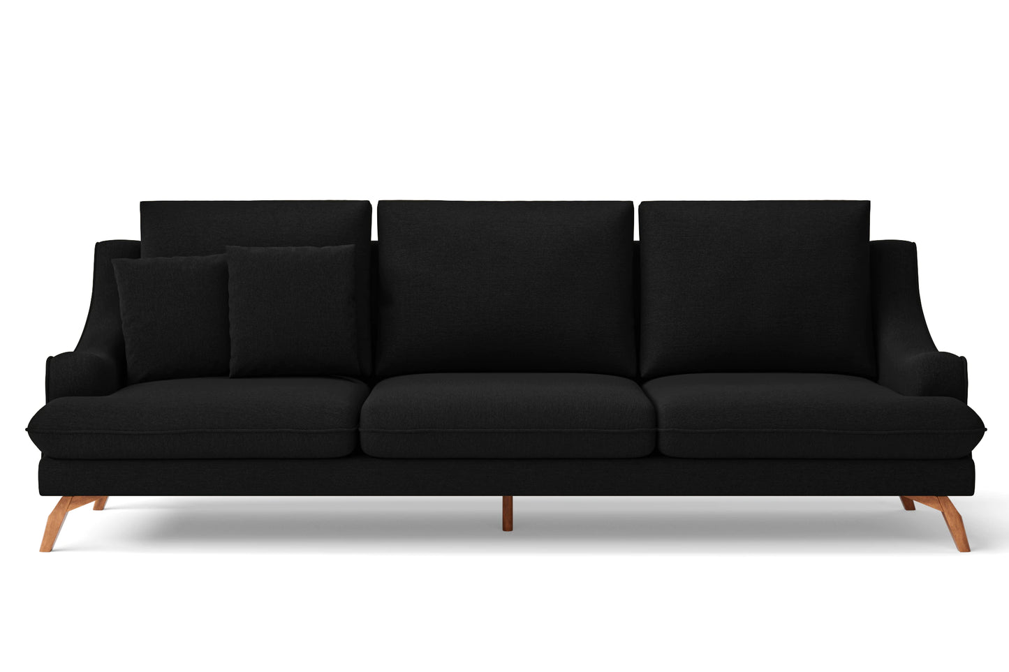 Savona 4 Seater Sofa Black Linen Fabric