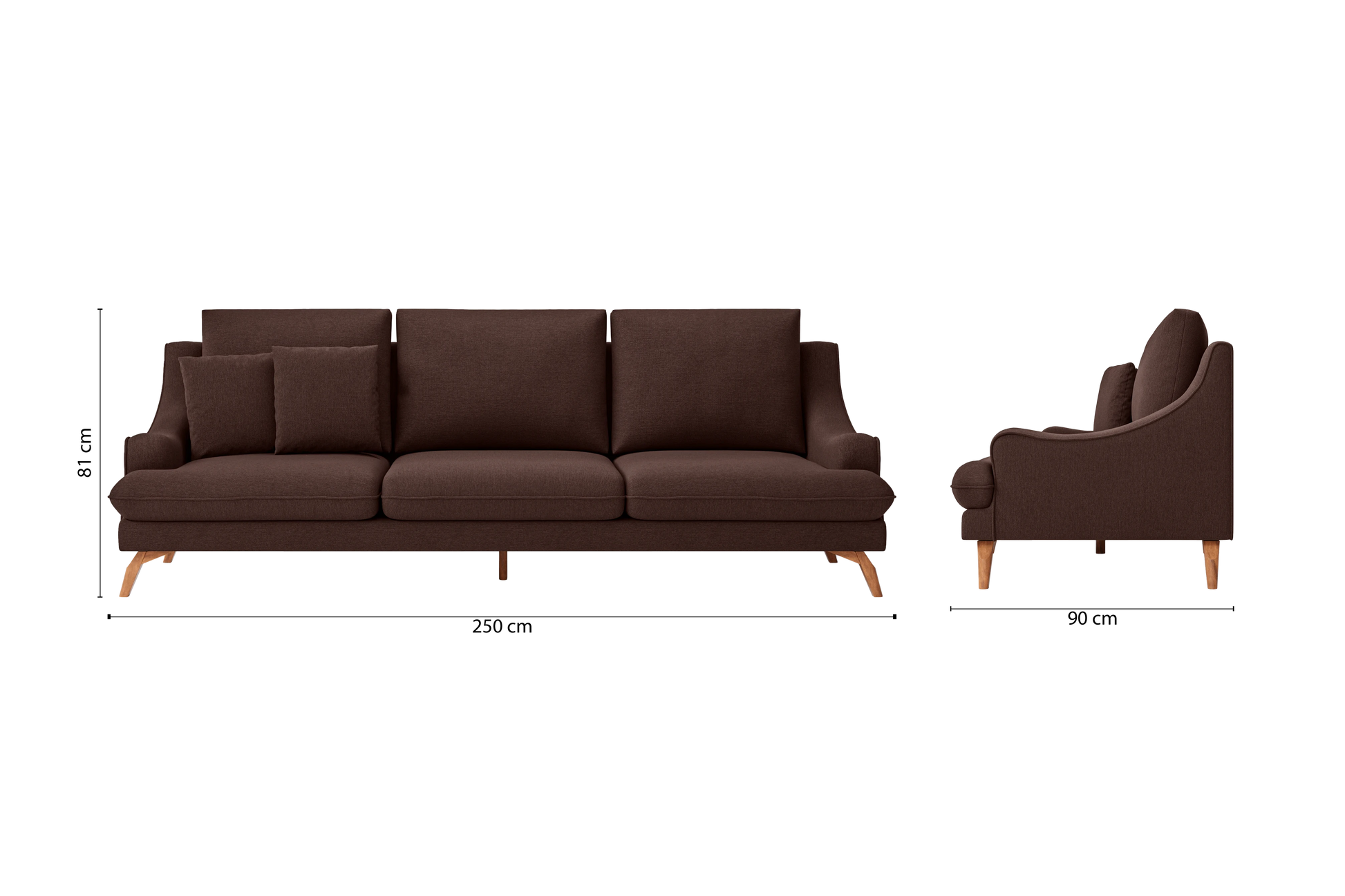 Savona 4 Seater Sofa Coffee Brown Linen Fabric