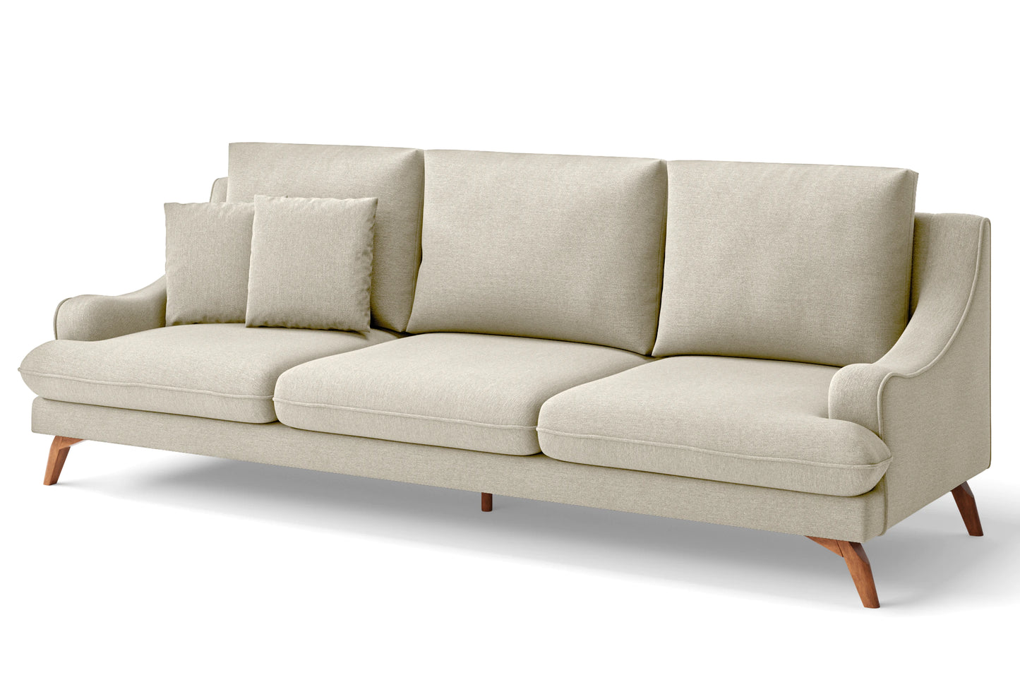 Savona 4 Seater Sofa Cream Linen Fabric