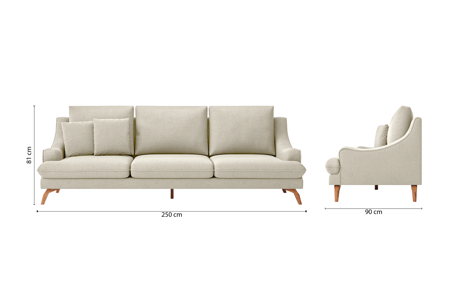 Savona 4 Seater Sofa Cream Linen Fabric