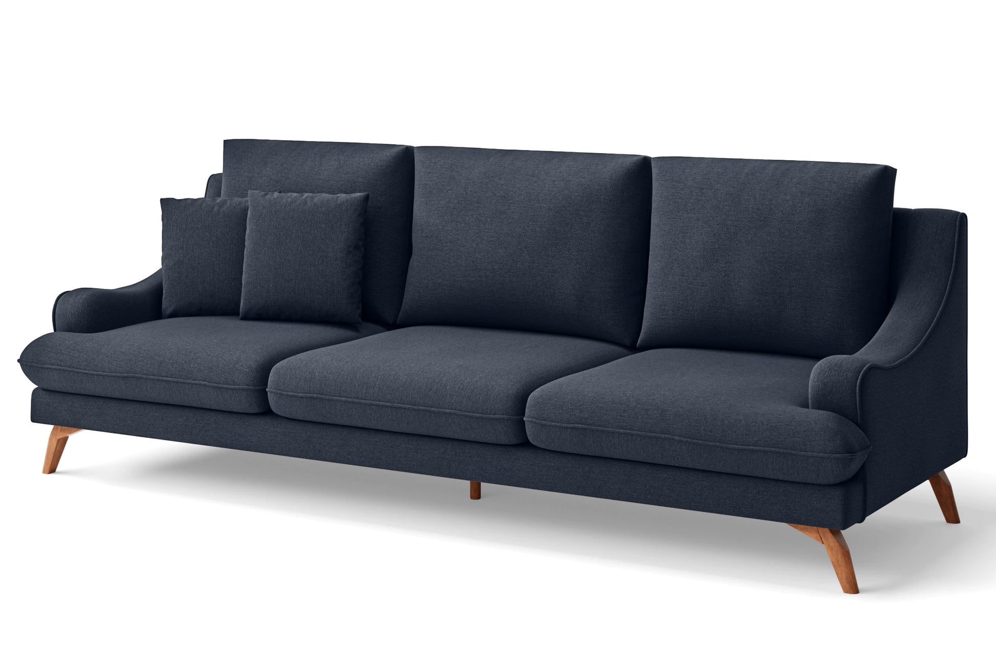 Savona 4 Seater Sofa Dark Blue Linen Fabric