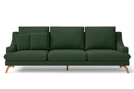 Savona 4 Seater Sofa Forest Green Linen Fabric