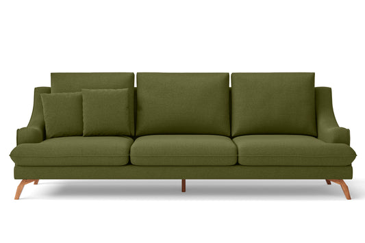 Savona 4 Seater Sofa Olive Linen Fabric