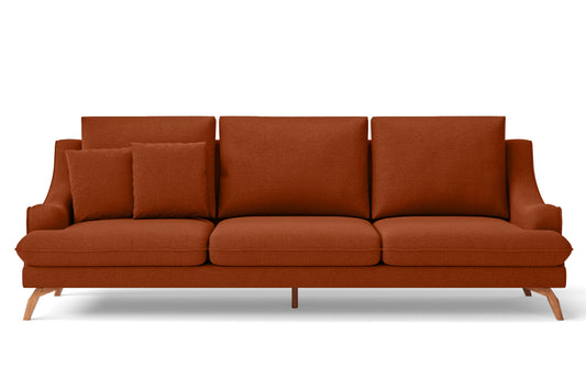 Savona 4 Seater Sofa Orange Linen Fabric