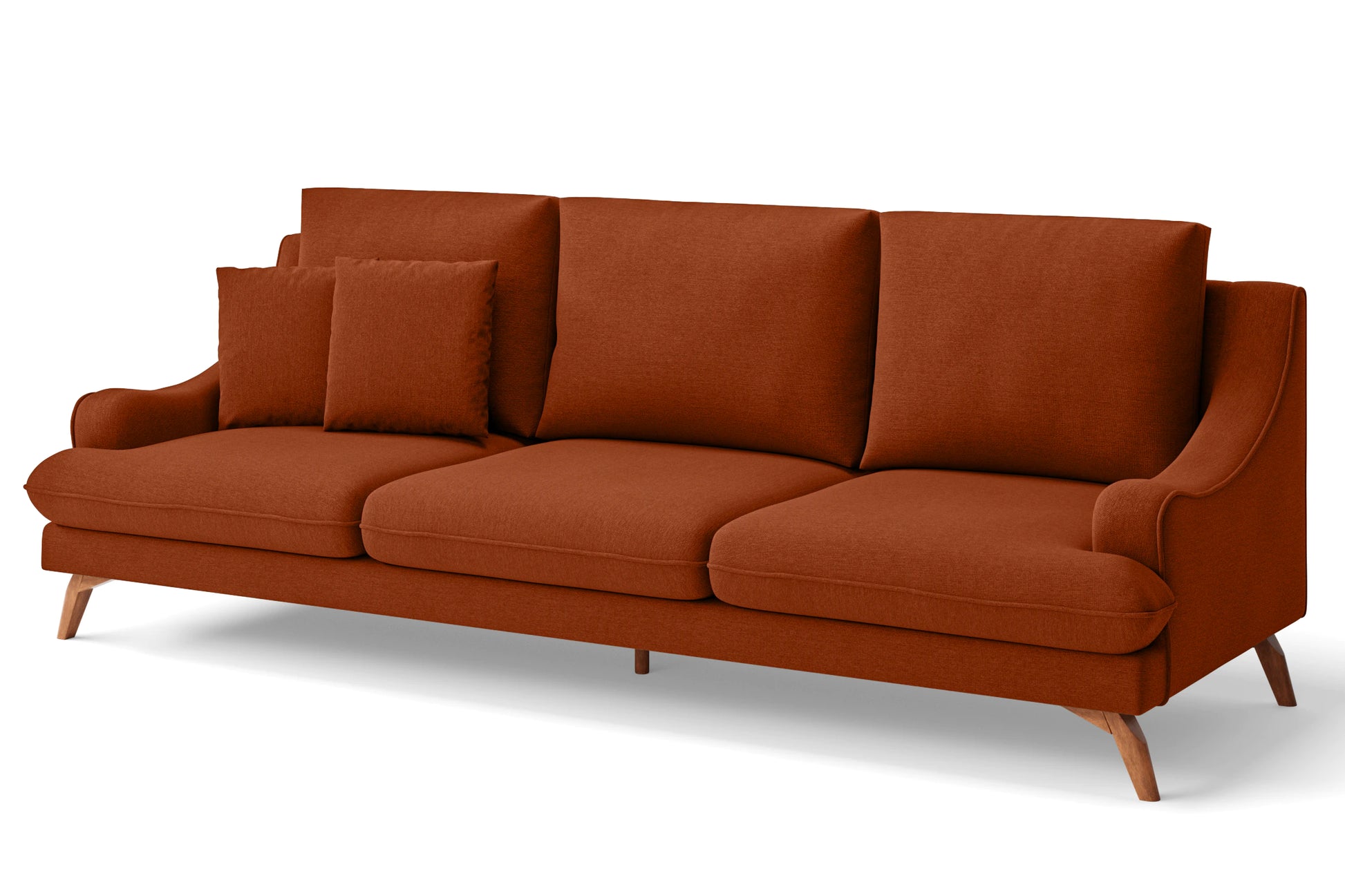 Savona 4 Seater Sofa Orange Linen Fabric