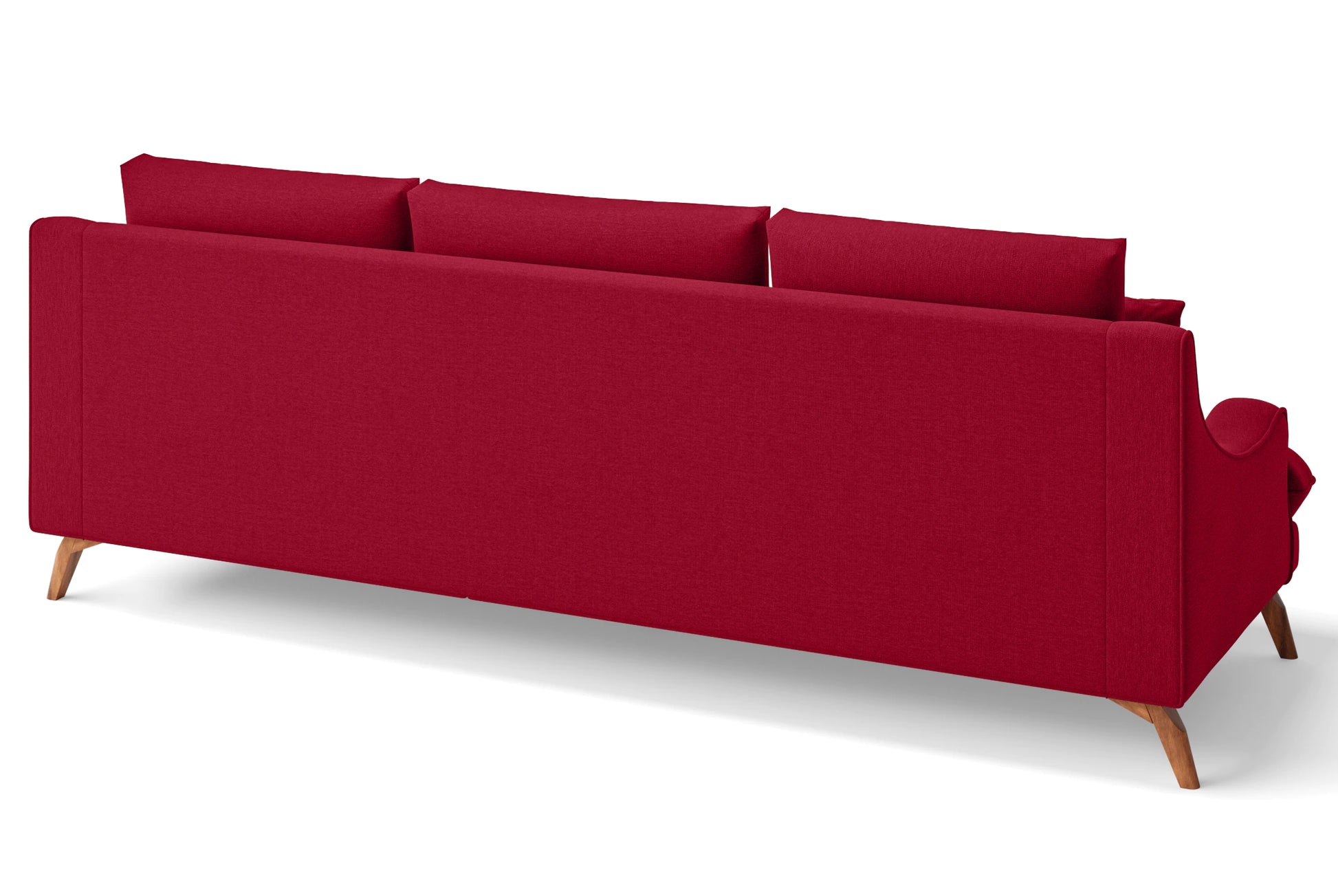 Savona 4 Seater Sofa Red Linen Fabric