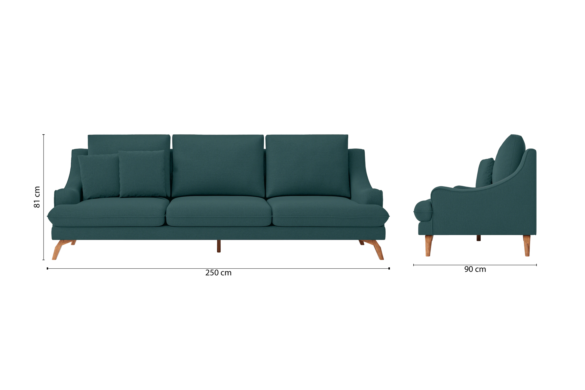 Savona 4 Seater Sofa Teal Linen Fabric