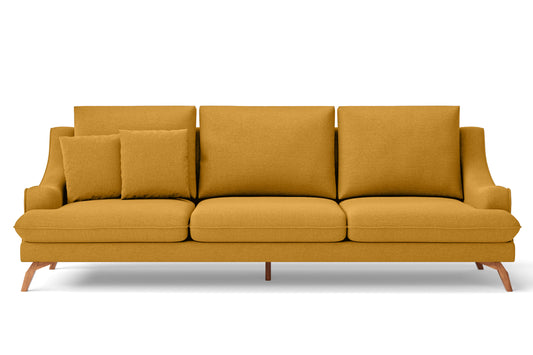 Savona 4 Seater Sofa Yellow Linen Fabric