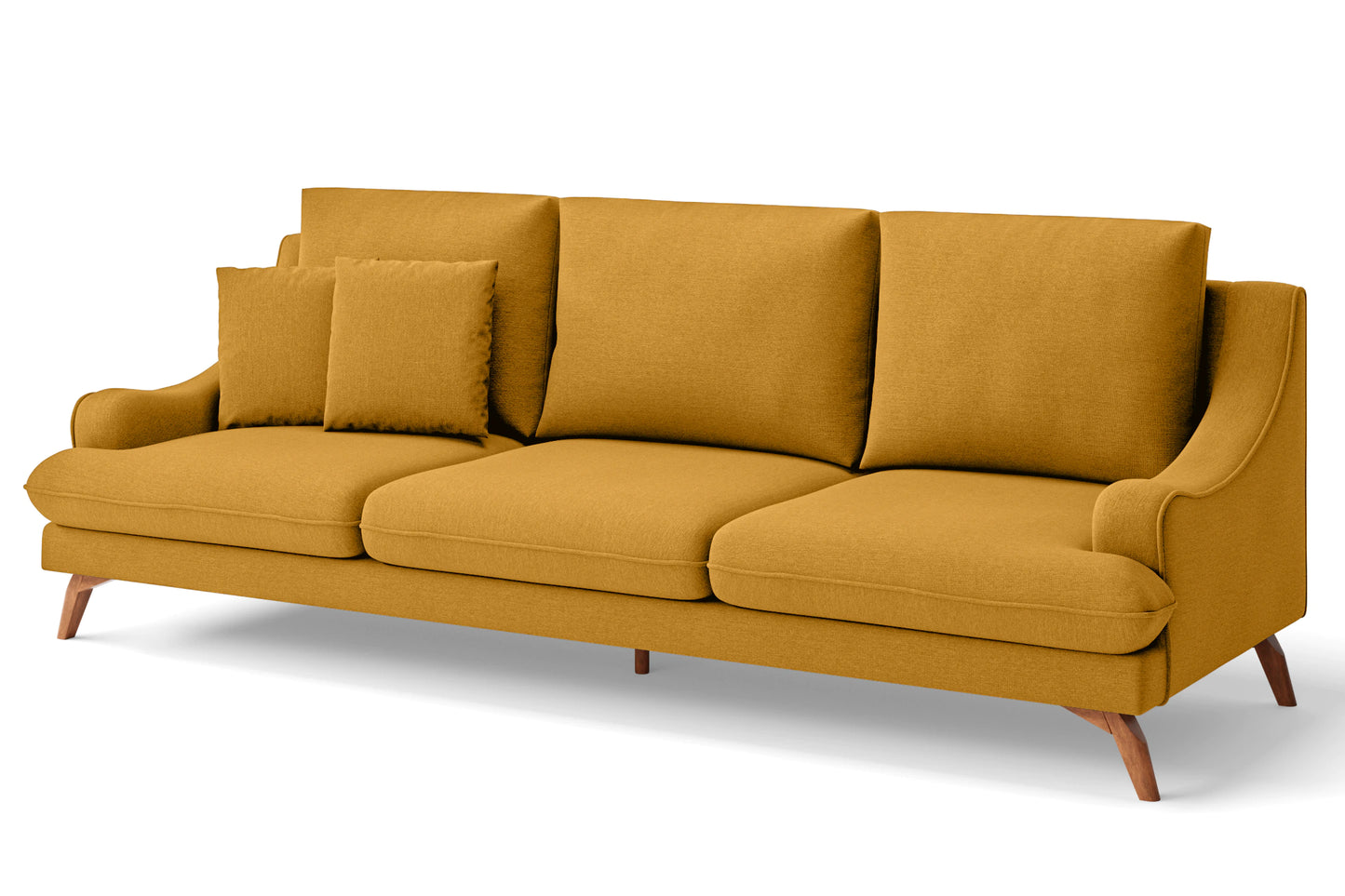 Savona 4 Seater Sofa Yellow Linen Fabric