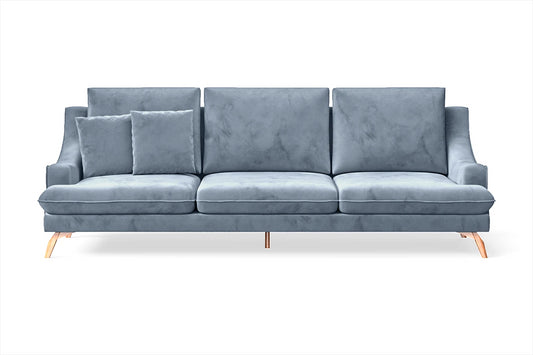 Savona 4 Seater Sofa Baby Blue Velvet