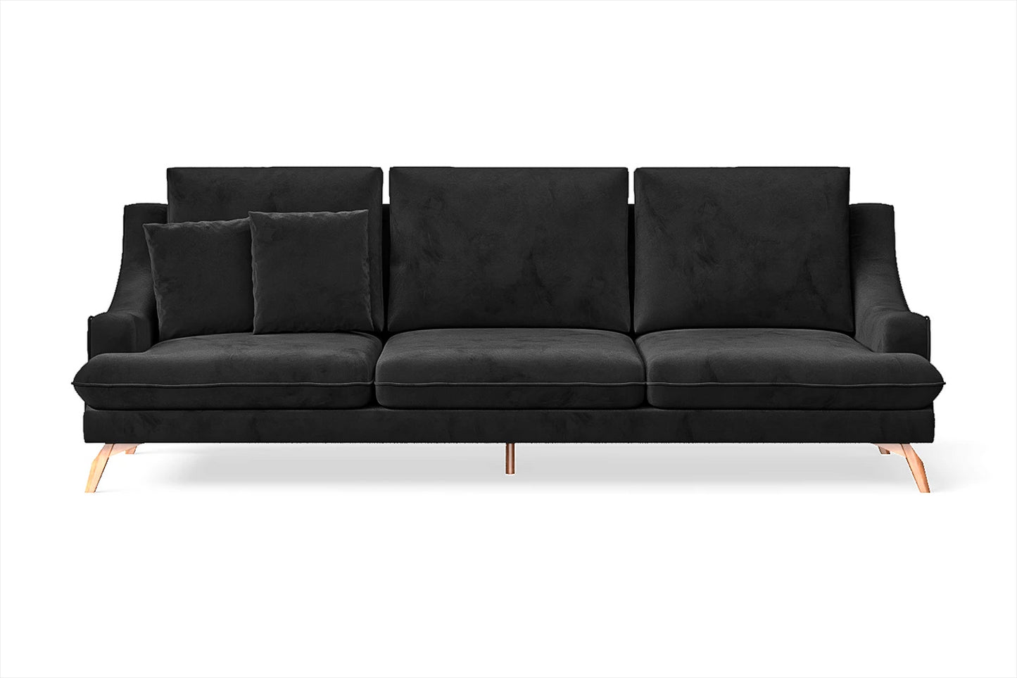 Savona 4 Seater Sofa Black Velvet