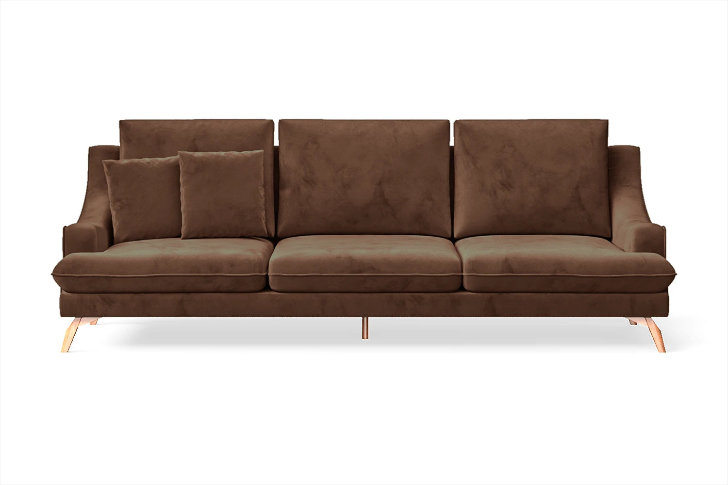 Savona 4 Seater Sofa Coffee Brown Velvet