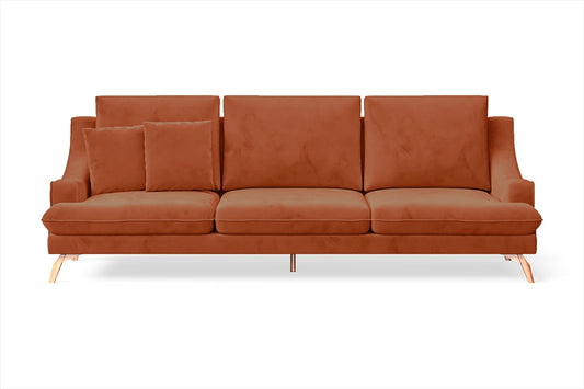 Savona 4 Seater Sofa Orange Velvet